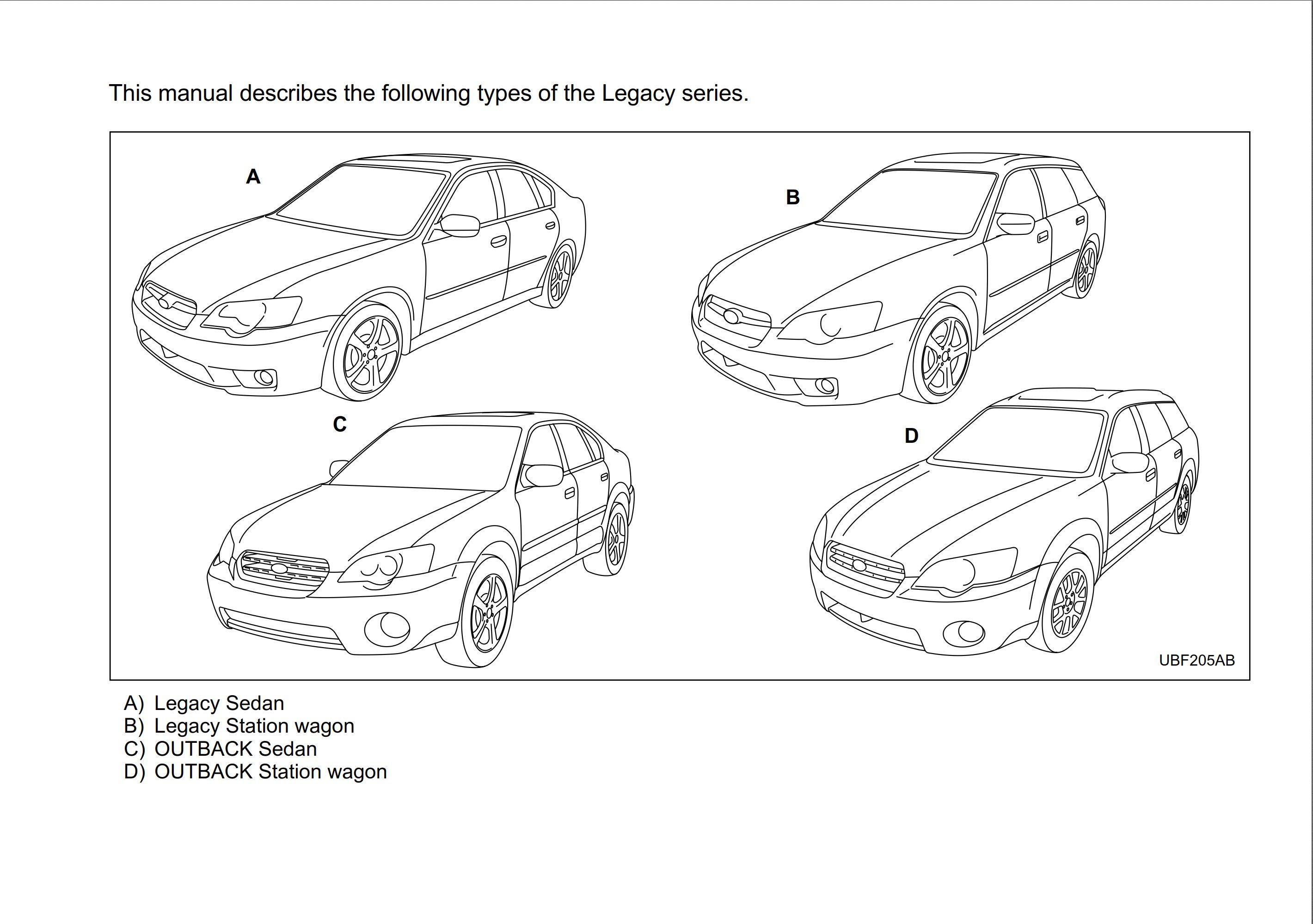 2005 subaru legacy owner's manual