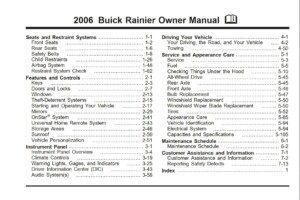 2006 buick rainier owner's manual