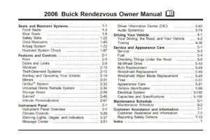 2006 buick rendezvous owner's manual