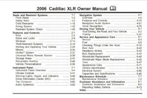 2006 cadillac xlr owner's manual