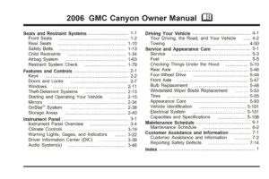 2006 gmc canyon owner's manual