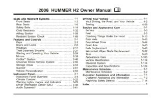 2006 hummer h2 owner's manual