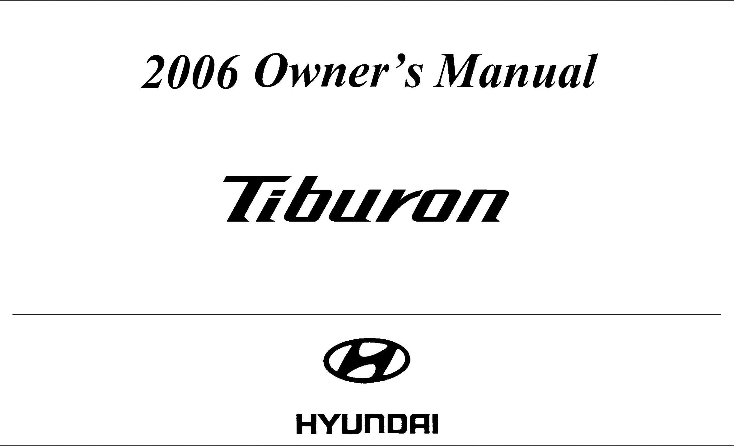 2006 hyundai tiburon owner's manual