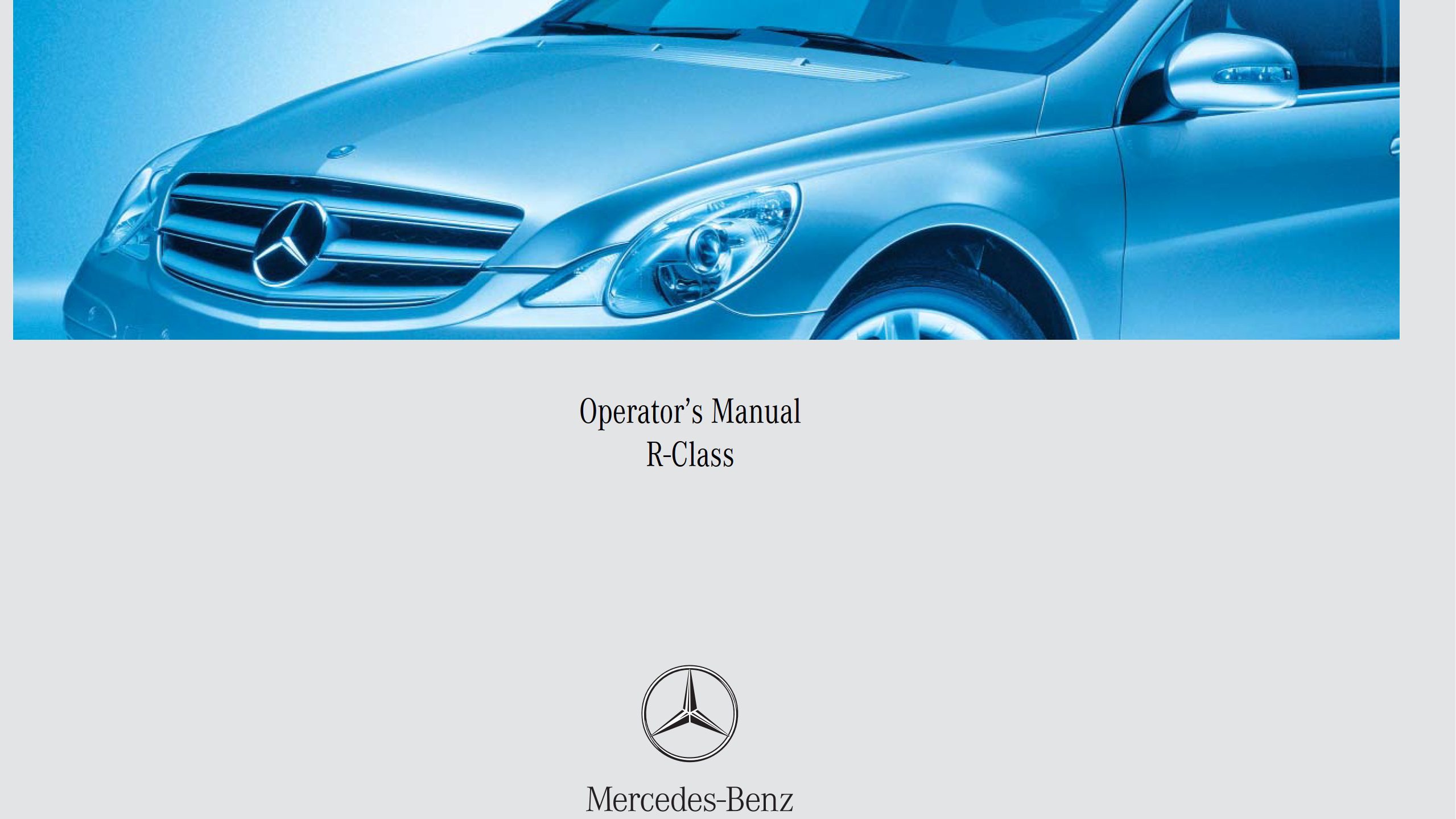 2006 mercedes benz r class owner's manual