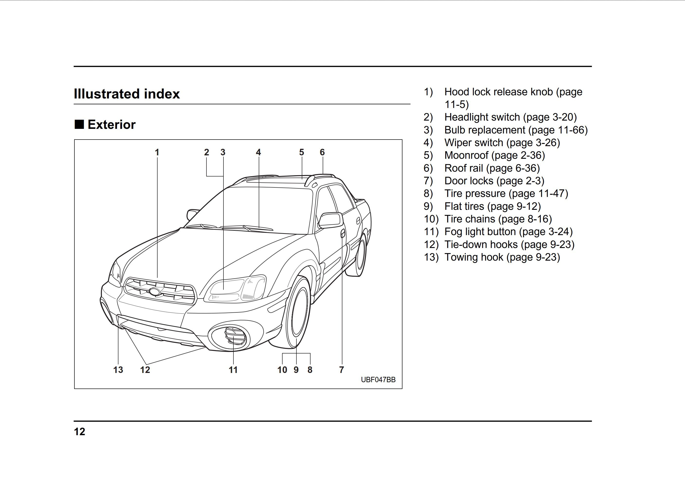 2006 subaru baja owner's manual