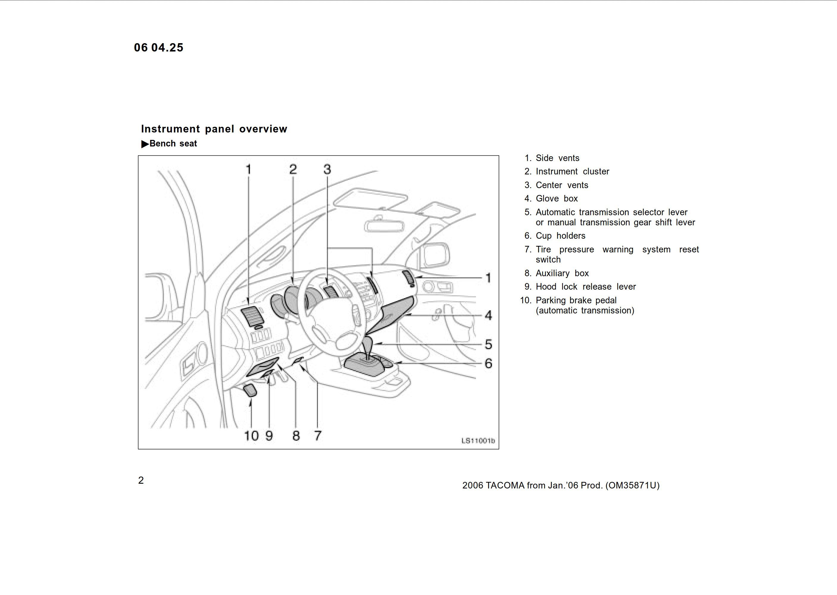 2006 toyota tacoma owner's manual