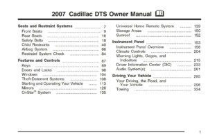 2007 cadillac dts owner's manual