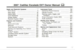 2007 cadillac escalade ext owner's manual