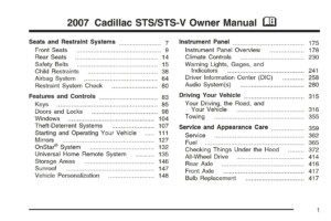 2007 cadillac sts owner's manual