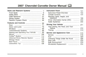 2007 chevrolet corvette owner's manual