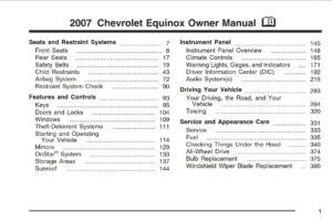 2007 chevrolet equinox owner's manual