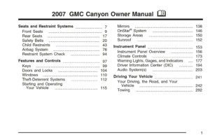 2007 gmc canyon owner's manual