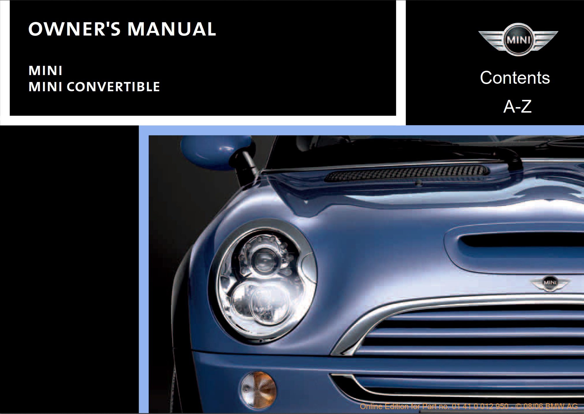 2007 mini cooper convertible owner's manual