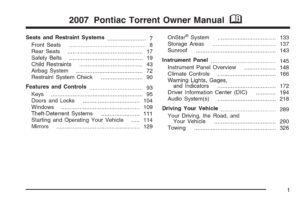 2007 pontiac torrent owner's manual