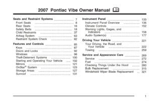 2007 pontiac vibe owner's manual