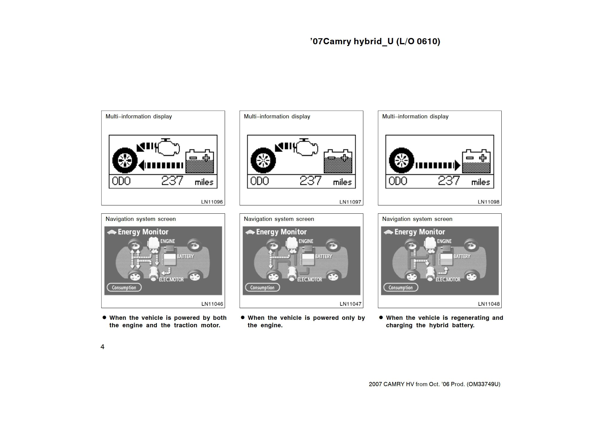 2007 toyota camry hybrid owner's manual