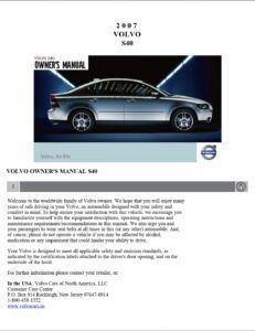 2007 volvo s40 owner's manual