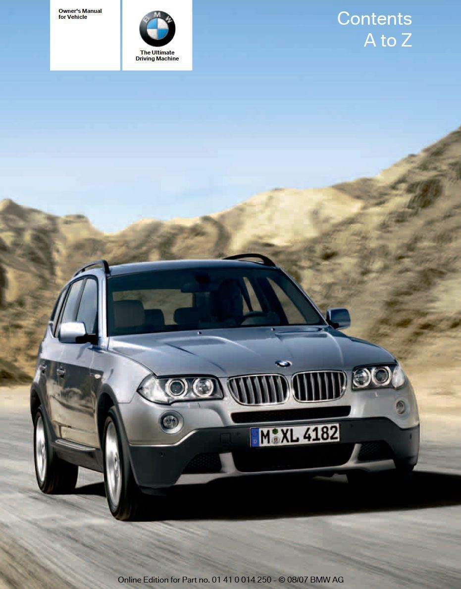 2008 bmw x3 owner's manual