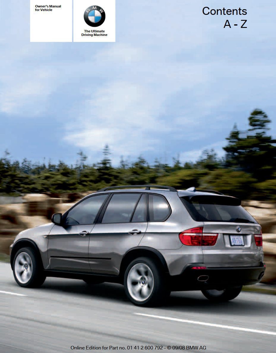 2008 bmw x5 owner's manual