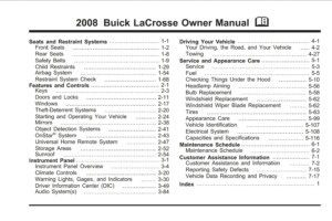 2008 buick lacrosse owner's manual