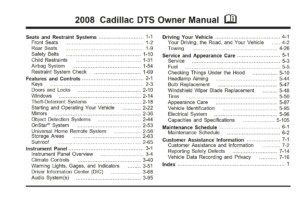 2008 cadillac dts owner's manual