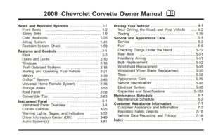 2008 chevrolet corvette owner's manual