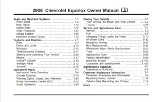 2008 chevrolet equinox owner's manual