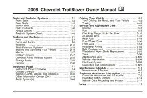 2008 chevrolet trailblazer owner's manual