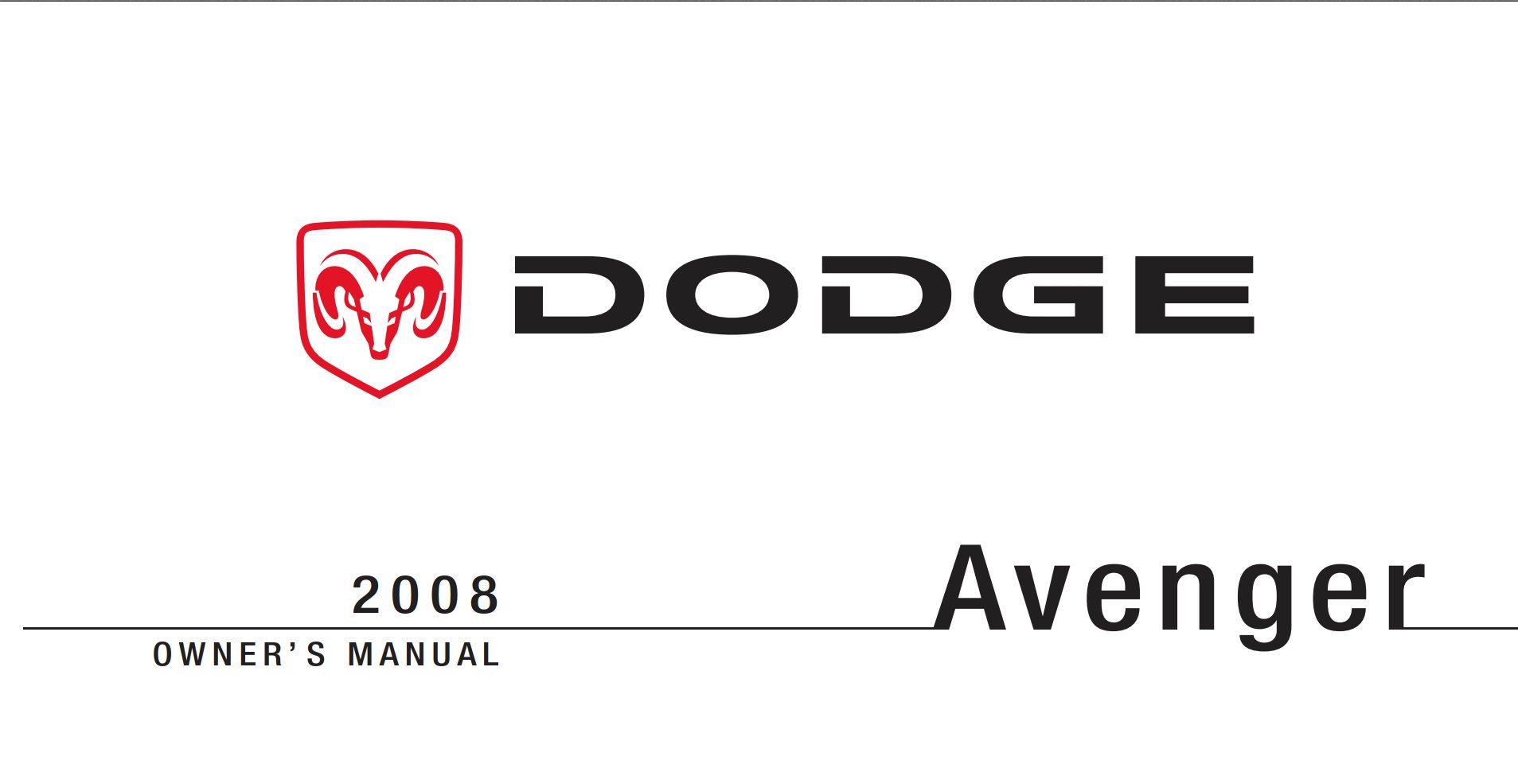 2008 dodge avenger owner's manual