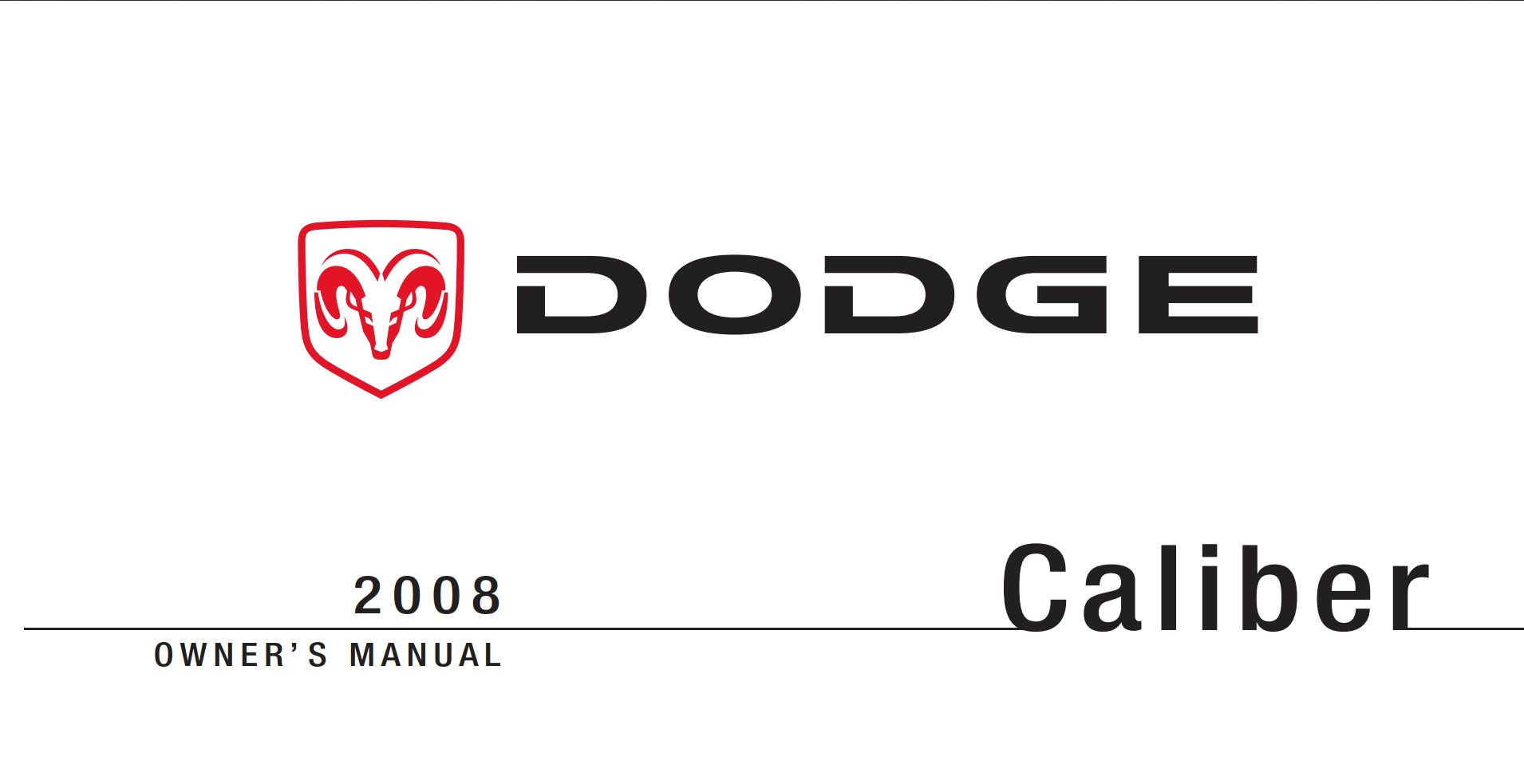 2008 dodge caliber owner's manual