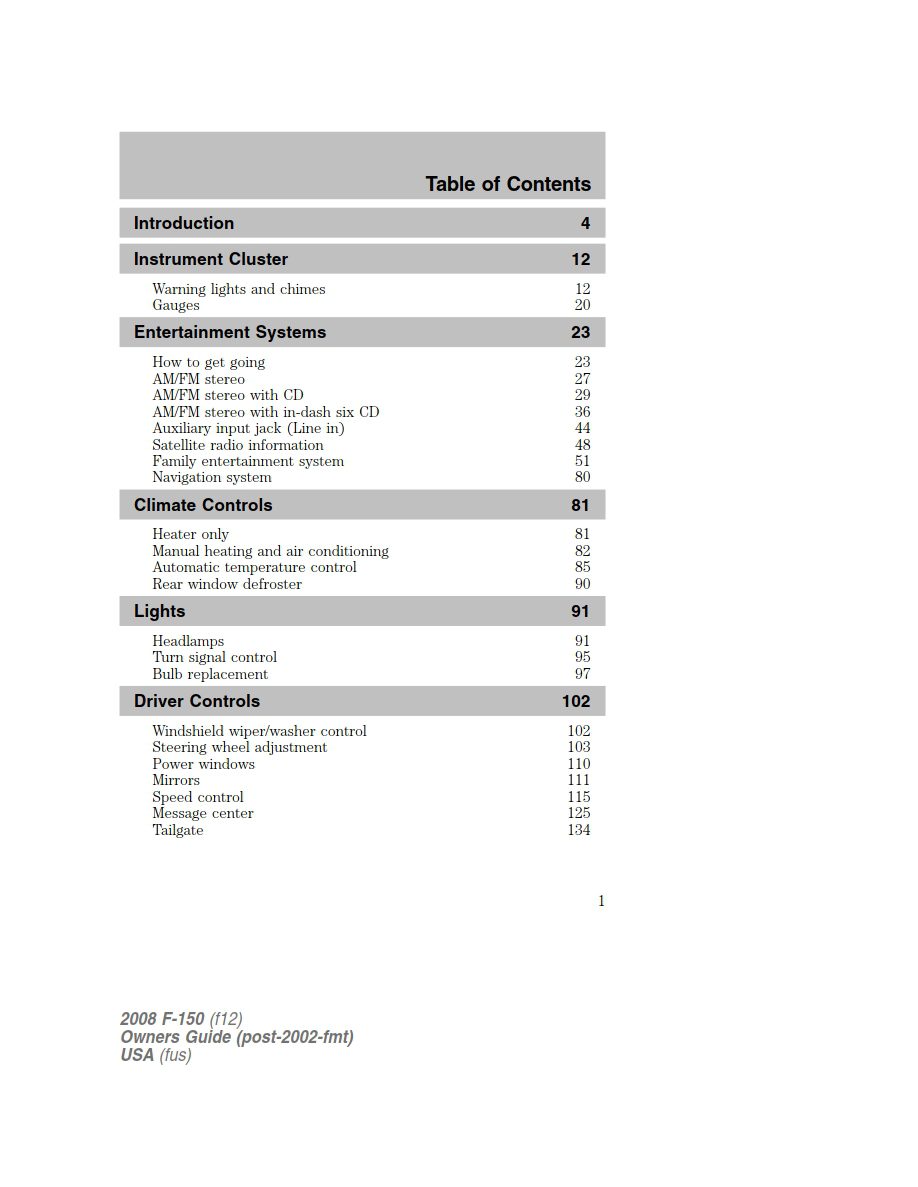 2008 ford f150 owner's manual