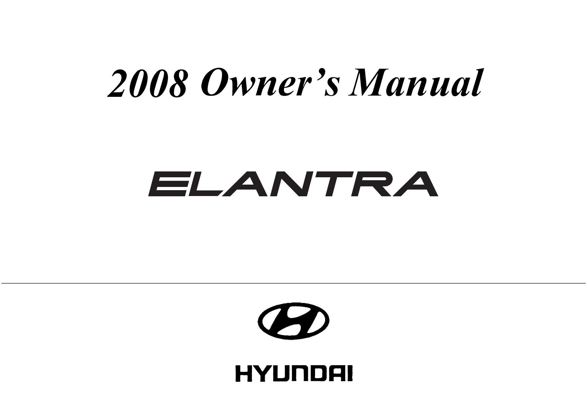 2008 hyundai elantra owner's manual