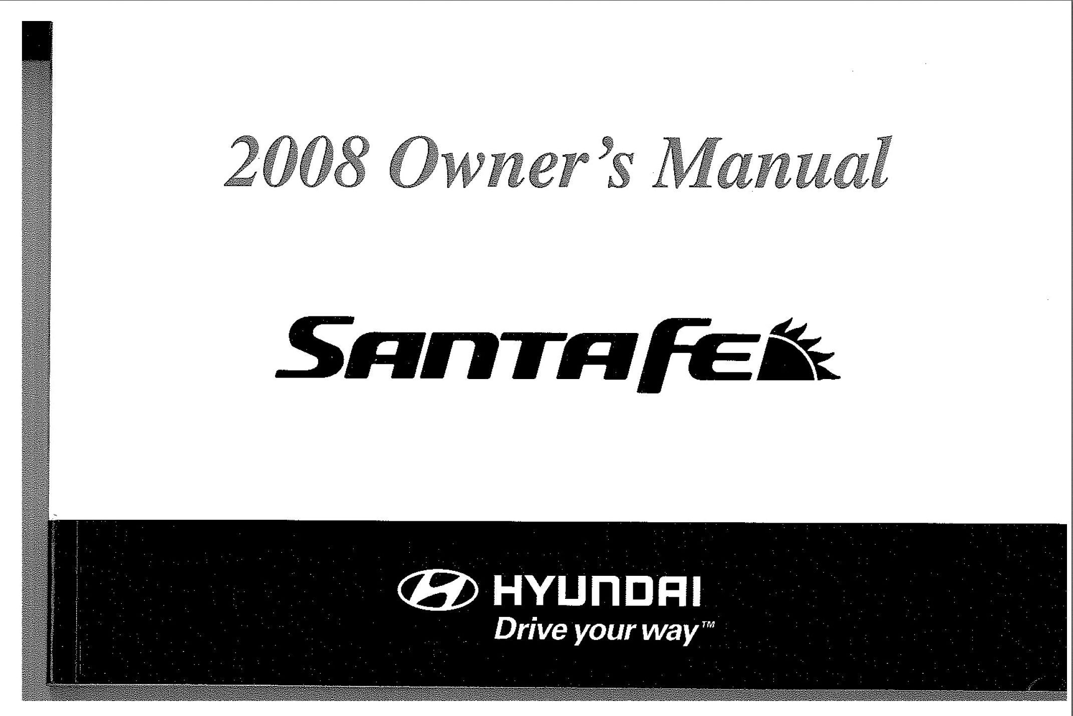 2008 hyundai santa fe owner's manual