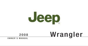 2008 jeep wrangler owner's manual