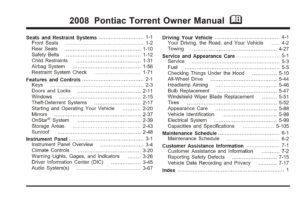 2008 pontiac torrent owner's manual