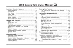 2008 saturn vue owner's manual