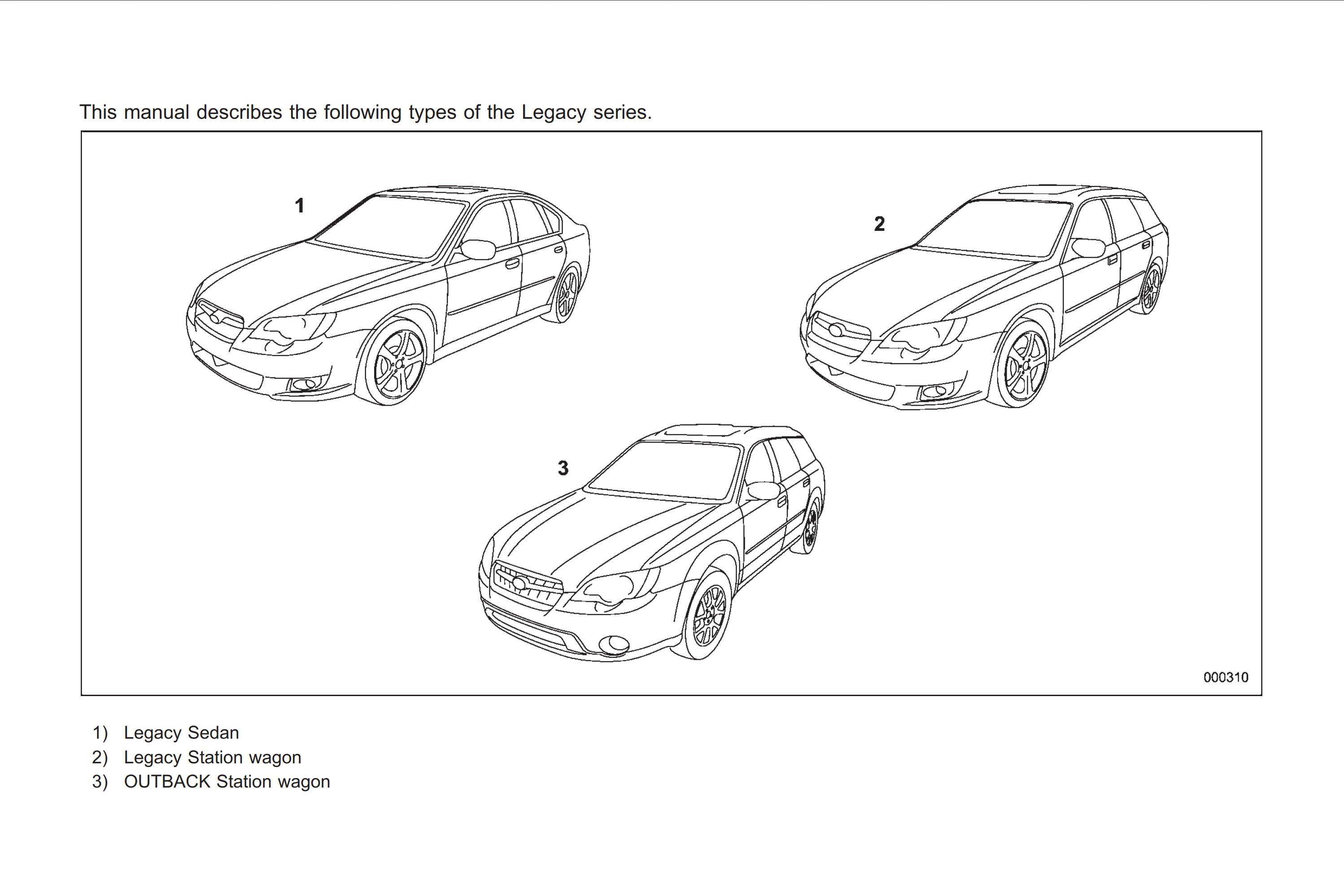 2008 subaru legacy owner's manual