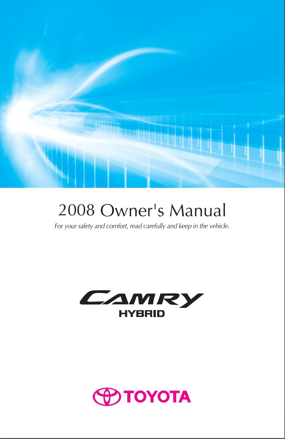 2008 toyota camry hybrid owner's manual