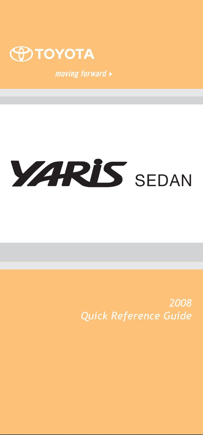 2008 toyota yaris sedan owner's manual