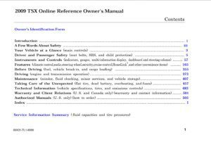 2009 acura tsx owner's manual