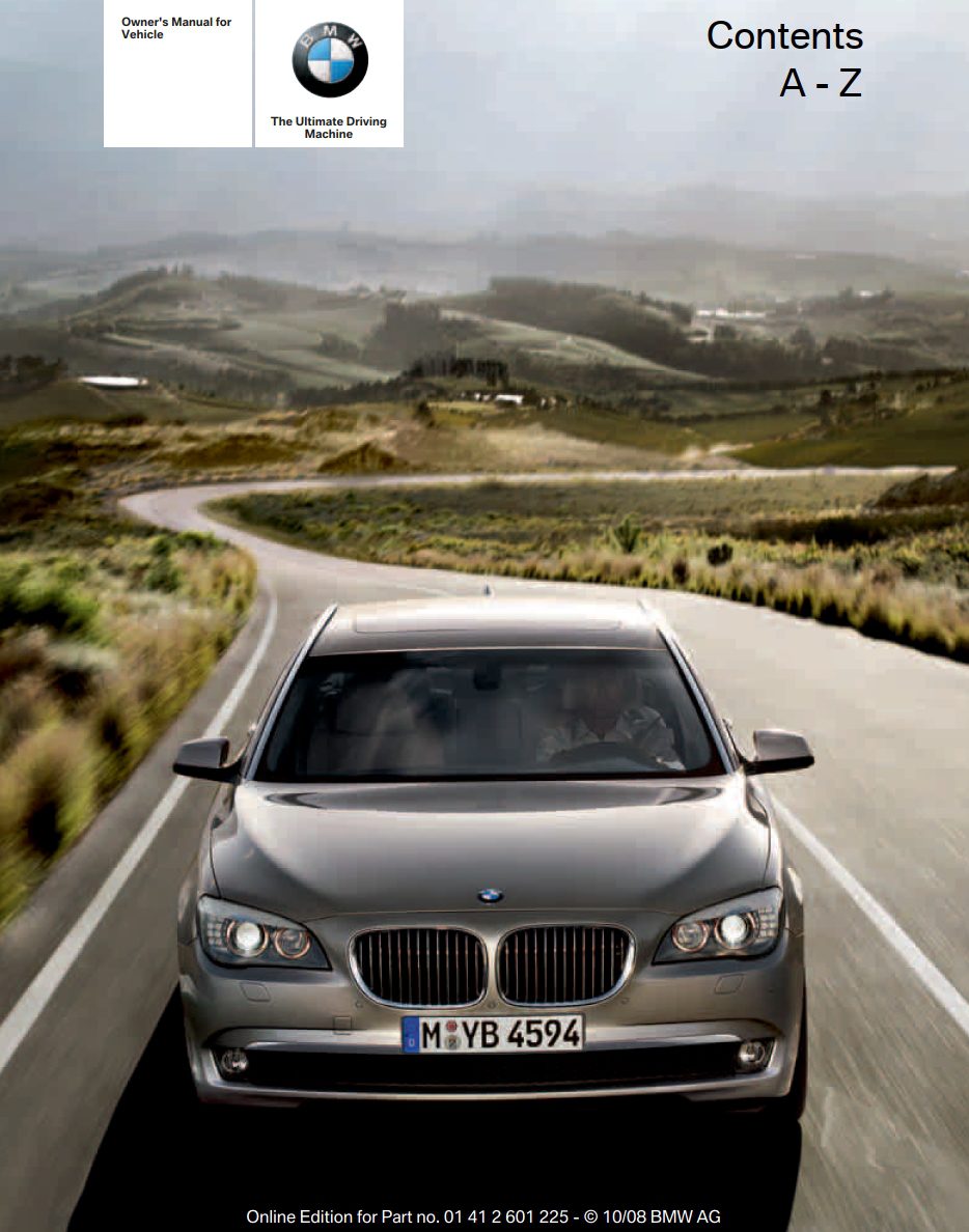 2009 bmw 7 series owner's manual