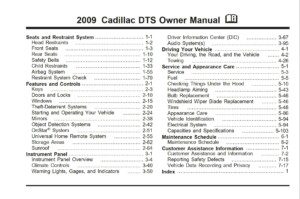 2009 cadillac dts owner's manual