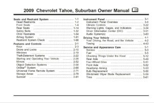 2009 chevrolet tahoe owner's manual