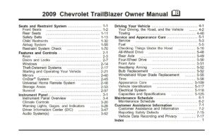 2009 chevrolet trailblazer owner's manual