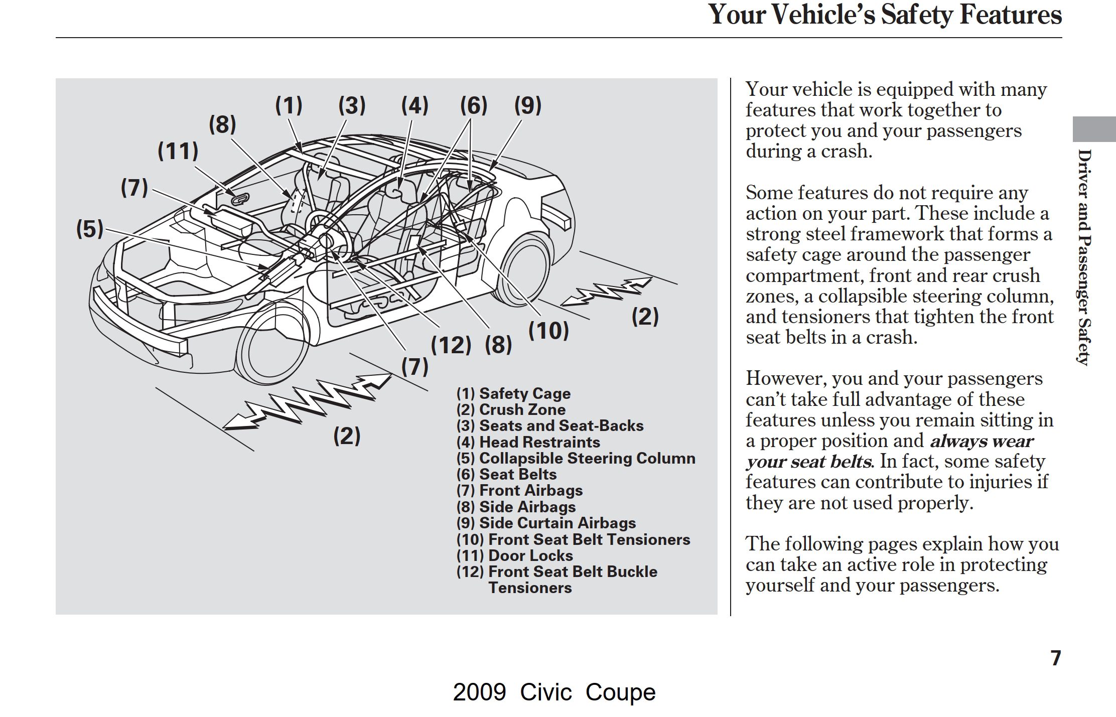 2009 honda civic coupe owner's manual