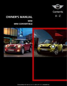 2009 mini cooper convertible owner's manual