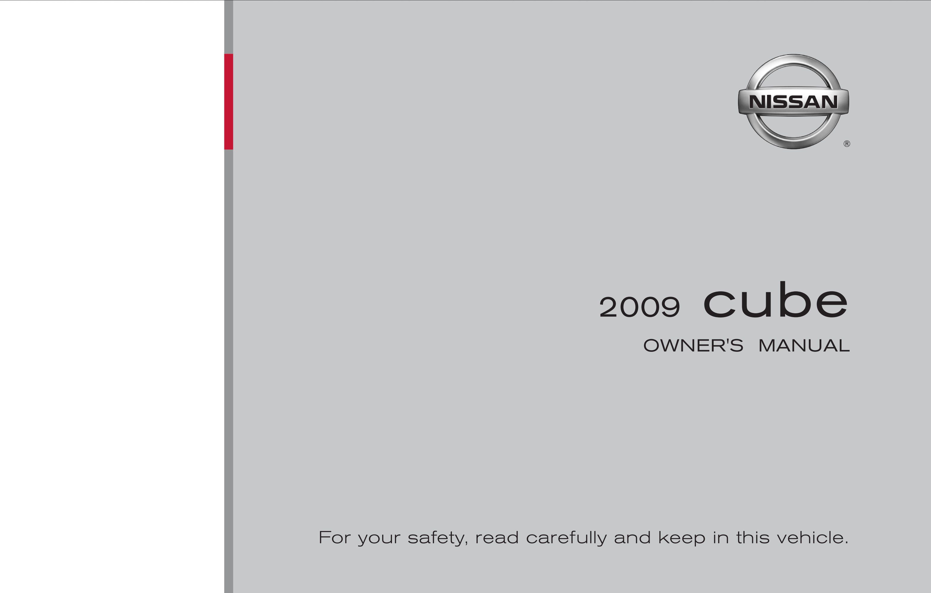 2009 nissan cube owner's manual