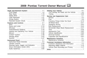 2009 pontiac torrent owner's manual