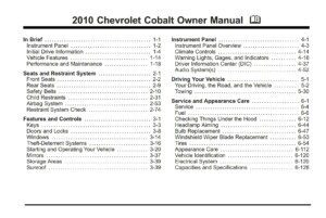 2010 chevrolet cobalt owner manual