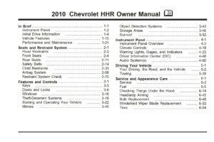 2010 chevrolet hhr owner manual